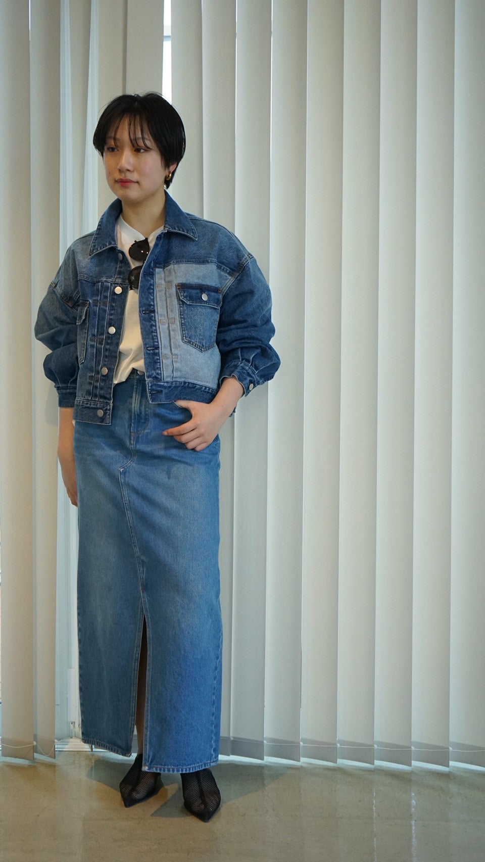 フロントスリットデニムスカート
